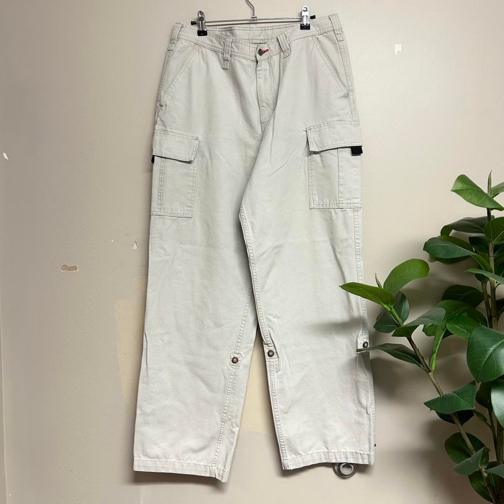 The North Face A5 Cream Baggy Cargo Hiking Pants Vintage 00s Mens 32x31